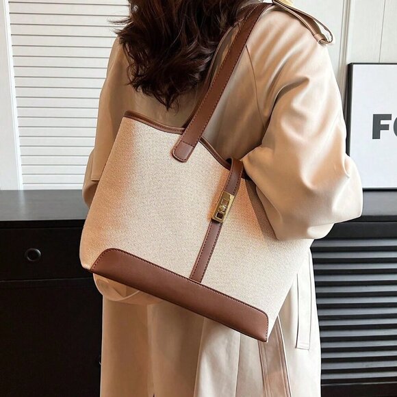 Multicolor Casual Women's Business Foldable Dual Strap Tote Bag - Picture 2 of 8